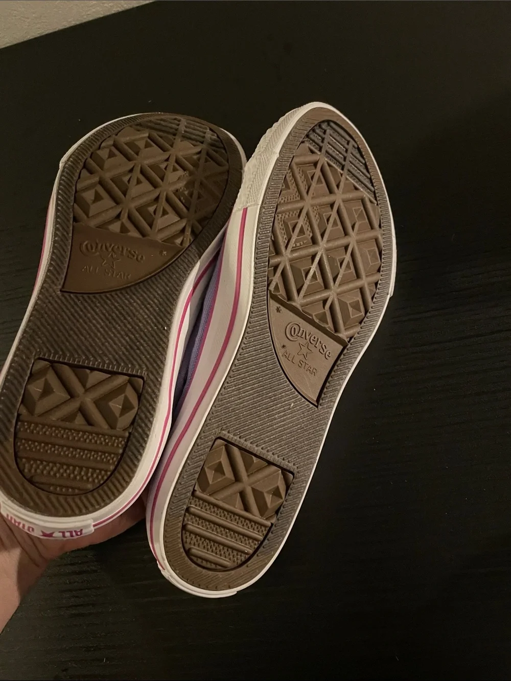 Converse Lavender Canvas Low Top Sneakers with Pink Accents Sz 4